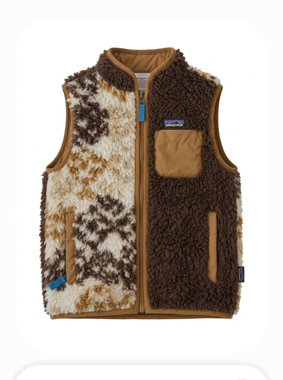 Patagonia Toddler Baby Retro-X High Pile Fleece Vest Brown Print 4T - Picture 2 of 7